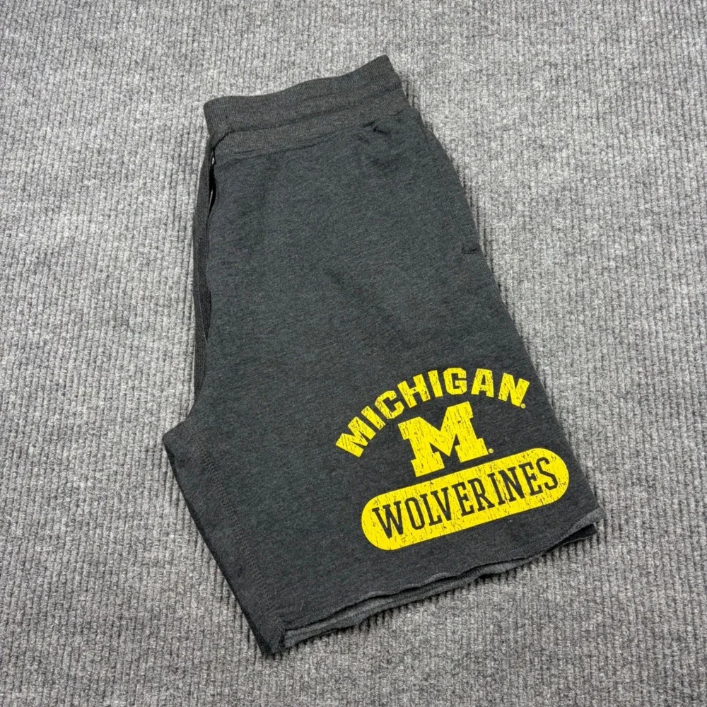 Sideline Apparel Shorts Mens L Michigan Wolverines Gray Sweat Raw Hem NCAA